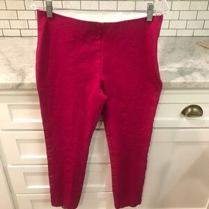 A New Day Stretch Pants Womens 6 Rasberry Pink Straight Ankle Cropped Side Zip